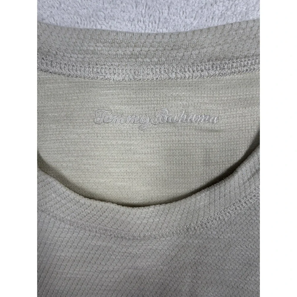 Tommy Bahama Sweater Mens Large Beige Waffle Knit Crewneck Pullover Marlin Logo